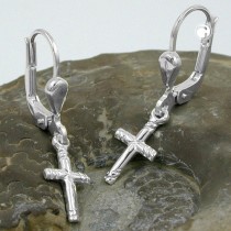 Ohrring kleines Kreuz 925 Sterlingsilber