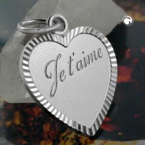 Anhänger Herz Je t- aime 925 Sterlingsilber