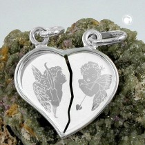 Anhänger Herz mit Engeln 925 Sterlingsilber