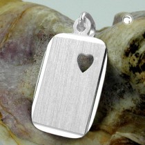 Anhänger Gravurplatte Herz 925 Sterlingsilber