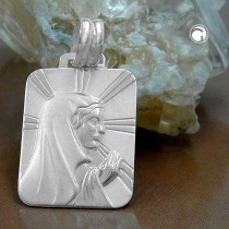 Anhänger Maria betend matt-glänzend 925 Sterlingsilber