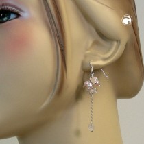 Ohrhaken RosenQuarz-Süßwasserperle 925 Sterlingsilber