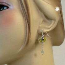 Ohrhaken grün-quarz-ton 925 Sterlingsilber