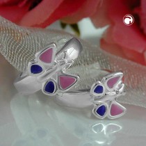 Creolen Ohrringe Schmetterling pinklila 925 Sterlingsilber