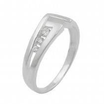 Ring mit 3 Zirkonias matt-glänzend 925 Silber Größe 54