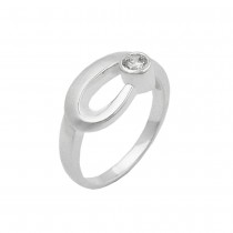 Ring Zirkonia gefasst matt-glänzend 925 Silber Größe 54