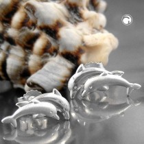 Ohrstecker 11x5mm Delfin-Pärchen matt-glänzend 925 Sterlingsilber