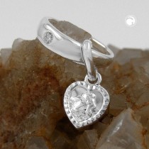 Anhänger Taufring mit Herz 925 Sterlingsilber
