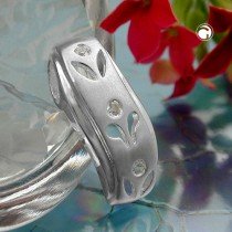 Anhänger matt Rand glänzend mit Zirkonia 925 Sterlingsilber