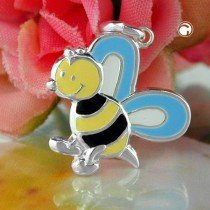 Anhänger Biene gelb-schwarz 925 Sterlingsilber