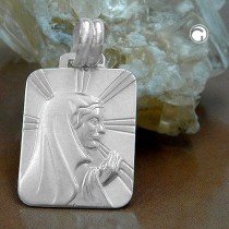 Anhänger Maria betend matt-glänzend 925 Sterlingsilber