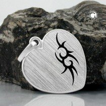 Anhänger Herz mit Tribal 925 Sterlingsilber