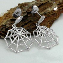 Ohrstecker Spinnennetz Zirkonia 925 Sterlingsilber
