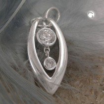 Anhänger 2x Zirkonia glänzend 925 Sterlingsilber