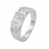Ring mit vielen Zirkonias 10mm 925 Silber Größe 60