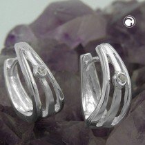 Creolen Ohrringe KlappCreolen Ohrringe Zirkonia 925 Sterlingsilber