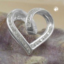 Anhänger Herz mit Zirkonia 925 Sterlingsilber