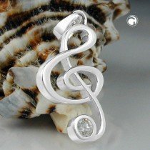 Anhänger Notenschlüssel 925 Sterlingsilber