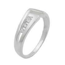 Ring mit 3 Zirkonias matt-glänzend 925 Silber Größe 56