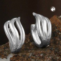 Creolen Ohrringe matt-glänzend 925 Sterlingsilber