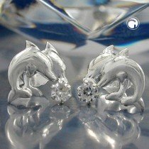 Ohrstecker Delfine Zirkonia 925 Sterlingsilber