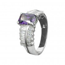 Ring mit vielen Zirkonias glänzend rhodiniert 925 Silber Größe 54