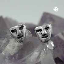 Ohrstecker kleine Maske 925 Sterlingsilber