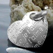 Anhänger Herz -je t- aime- 925 Sterlingsilber