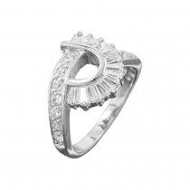 Ring mit vielen Zirkonias glänzend rhodiniert 925 Silber Größe 54
