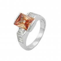 Ring Zirkonia topas-weiß 925 Silber Größe 56