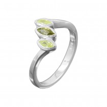 Ring Zirkonia oliv-peridot 925 Silber Größe 60