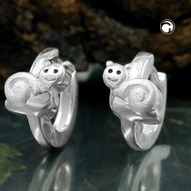 Creolen Ohrringe 10mm mit Schnecke 925 Sterlingsilber