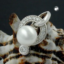 Anhänger Perle mit Zirkonia Silber 92