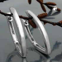 Creolen Ohrringe spitzoval rhodiniert 925 Sterlingsilber