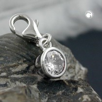 Anhänger Charm Zirkonia-weiß 925 Sterlingsilber