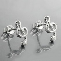 Ohrstecker Notenschlüssel 925 Sterlingsilber