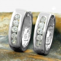 Creolen Ohrringe Zirkonia weiss 925 Sterlingsilber