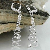 Ohrring Spirale-durchbrochen 925 Sterlingsilber