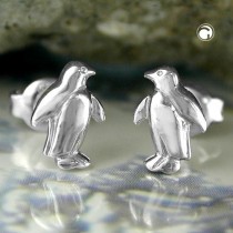 Ohrstecker Pinguin rhodiniert 925 Sterlingsilber