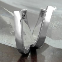 Creolen Ohrringe 25mm oval rhodiniert 925 Sterlingsilber