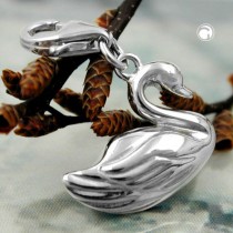 Anhänger Charm Schwan 925 Sterlingsilber