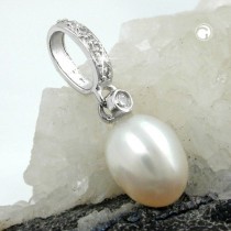 Anhänger Perle mit Zirkonia 925 Sterlingsilber
