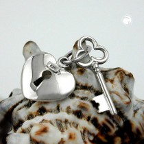 Anhänger Herz-Schloss mit Schlüssel 925 Sterlingsilber