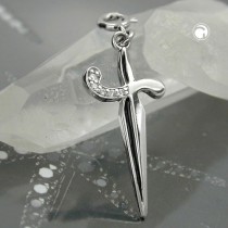 Anhänger Schwert Zirkonia 925 Sterlingsilber