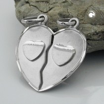Anhänger Doppelherz 925 Sterlingsilber