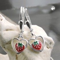 Ohrring Erdbeere im Herz 925 Sterlingsilber