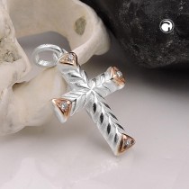 Anhänger Kreuz mit Zirkonias 925 Sterlingsilber