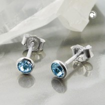Ohrstecker Zirkonia hellblau 925 Sterlingsilber