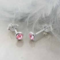 Ohrstecker Zirkonia pink 925 Sterlingsilber