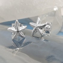 Ohrstecker Seestern glänzend 925 Sterlingsilber